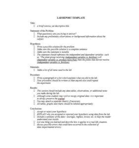 Lab Report Writing Format